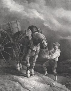 Boy Feeding a Cart Horse from a Nose Bag by Theodore Gericault