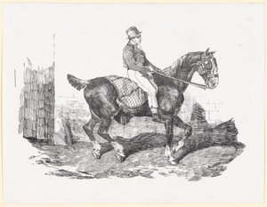 Carriage Horse Ridden by a Groom, also called English Horse with a Checkered Blanket by Theodore Gericault