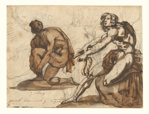 Classical Nudes (recto); Classical Statuary (verso) by Theodore Gericault