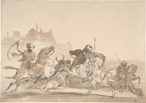 Combat of Oriental Horsemen by Theodore Gericault
