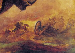 Officer of the Hussars, Detail of a Cannon on the Right, 1814 (detail)
