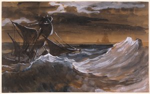 Sailboat on a Raging Sea by Theodore Gericault