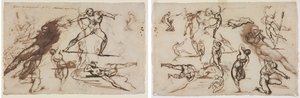 Sheet of Sketches (recto) Sheet of Sketches (verso) by Theodore Gericault