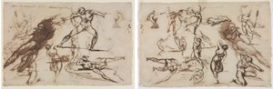 Sheet of Sketches (recto) Sheet of Sketches (verso) by Theodore Gericault