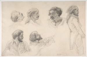 Six Studies for Corréard and Savigny in the "Raft of the Medusa" by Theodore Gericault