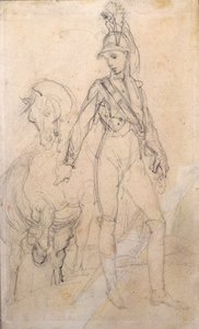 Study of a Dragoon and His Horse by Theodore Gericault