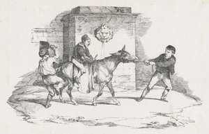 Three Children Playing with a Donkey by Theodore Gericault