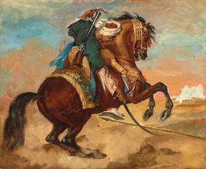 Turk Mounted on Chestnut Coloured Horse