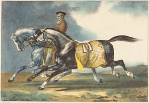 Two Dapple-Gray Horses Exercising by Theodore Gericault