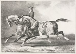 Two Dappled Horses Exercising by Theodore Gericault