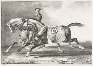 Two Dappled Horses Exercising by Theodore Gericault