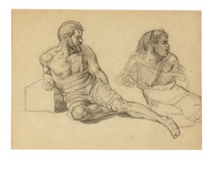 Two Studies for the Figure Seated at the Foot of the Mast
