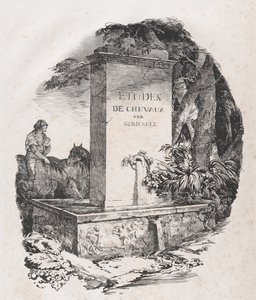 Watering Trough, Title Page of Studies of Horses Etudes de Chevaux by Theodore Gericault