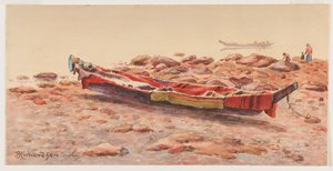 Northwest Canoe, probably 1884-86 or 1903-14 by Theodore J. Richardson