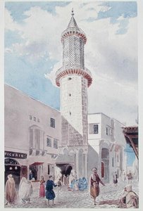 The Minaret of the Mosque on Rue de Chartres and Rue Bab-Azoun, Algiers by Theodore Leblanc