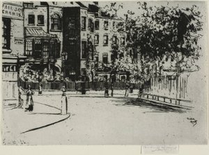 The Corner of Cheyne Walk, Chelsea by Theodore Roussel