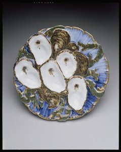 Oyster plate from the Rutherford B. Hayes White House service, designed 1879 by Theodore Russell Davis
