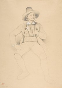 A Man in Tyrolean Costume, Seated, Smoking a Pipe
