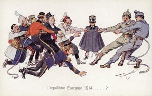 WW1 Allies playing tug of war with Central Powers