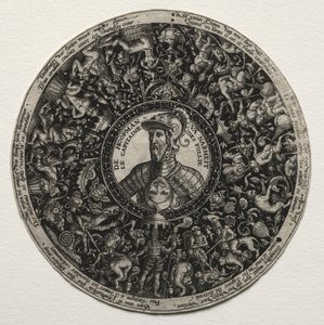 Design for a dish with medallions by Theodore de Bry