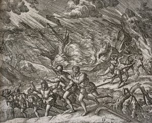 Hurricane Sinking the Santa Maria, Christopher Columbus