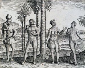 Native Ethiopia, from Work India Orientalis, Engraving by Theodor de Bry