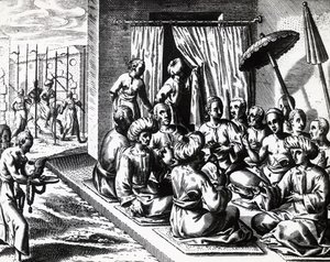 Wedding Ceremony in Bantam, Java Island by Theodore de Bry