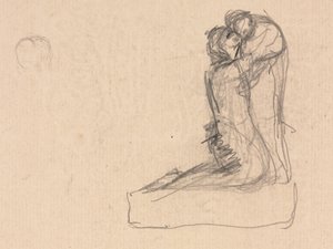 Sketch of Two Figures Embracing (verso)
