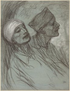 A Wounded Soldier and His Comrade by Théophile Alexandre Steinlen
