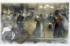 Ball - Drawing by Steinlen by Théophile Alexandre Steinlen