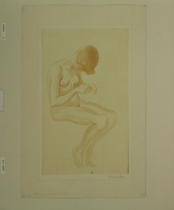 Woman Doing Her Nails (6th Large Nude) by Théophile Alexandre Steinlen