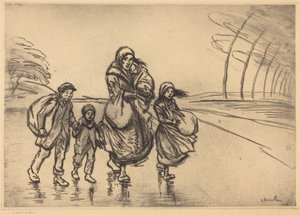 In the Rain: Mother and Children by Théophile Alexandre Steinlen