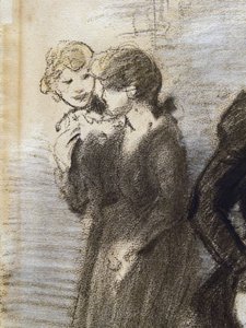 The Exit of the Midinettes (detail) (before 1907)