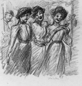 Three Girls by Théophile Alexandre Steinlen