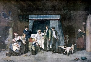The Worker and his Children, 1892 by Theophile Emmanuel Duverger