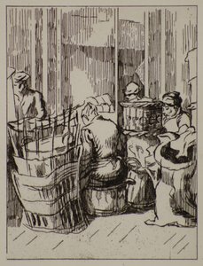 Men and Women with Baskets, 20th century by Therese Lessore