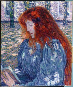 Woman Reading by Théo van Rysselberghe