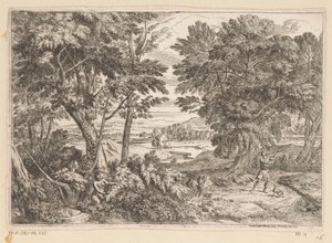 Arcadian Landscape with Cephalus and Procris by Théodore