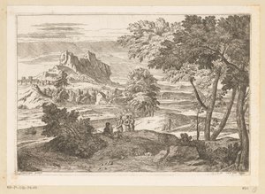 Arcadian Landscape with Figures and Rabbits (Suite de Paysages) by Théodore