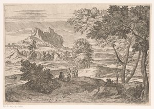 Arcadian Landscape with Figures and Rabbits, Suite de Paysages (series title) by Théodore