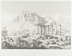 Corinth: Temple of Neptune and the Acrocorinth by Théodore Caruelle d