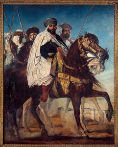 Ali Ben Ahmed, Last Khalife of Constantine and Head of the Harakta Tribe Followed by His Escort Before Constantine