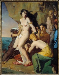 Andromede Attached to the Rock by the Nereides by Théodore Chassériau
