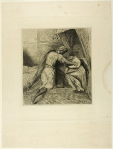 He Smothers Her, plate thirteen from Othello by Théodore Chassériau