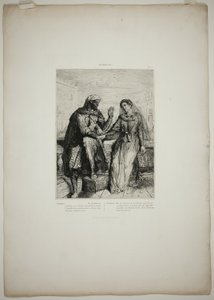 She Thanked Me, plate two from Othello by Théodore Chassériau