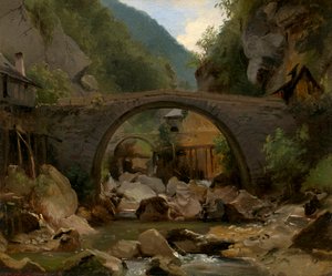 Mountain Stream in the Auvergne by Pierre Etienne Theodore Rousseau