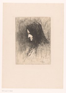 Bust of an Old Woman with Headscarf, Seen from the Side
