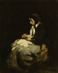 Woman Sewing by Théodule Augustin Ribot