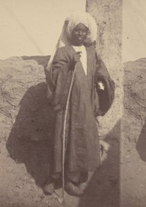 Portrait of a Young North African Man Standing Against a Pillar