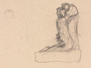 Sketch of Two Figures Embracing (verso)